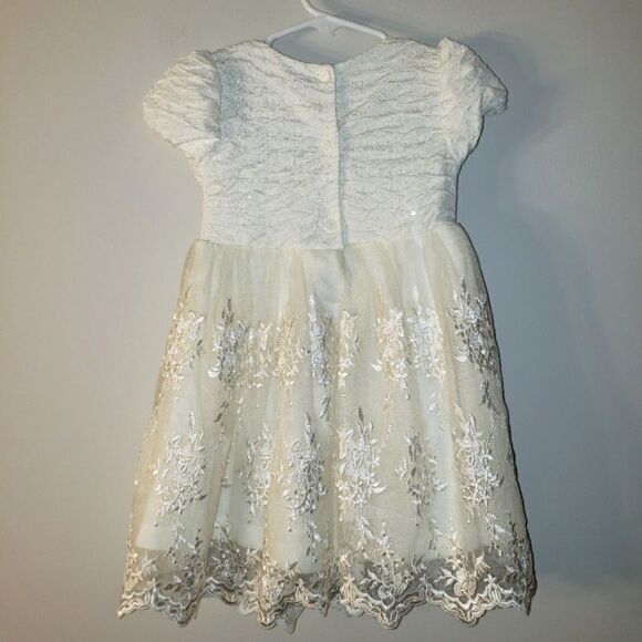 NANNETTE BABY IVORY WEDDING FORMAL DRESS SIZE 24 MONTHS - Picture 5 of 6